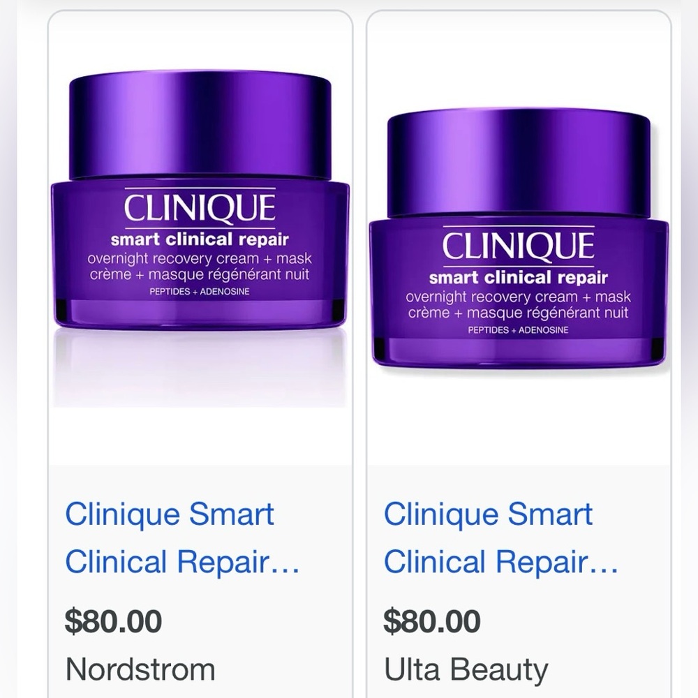 NEW in box Clinique Smart Clinical Repair Overnight Cream + Mask NIB $80